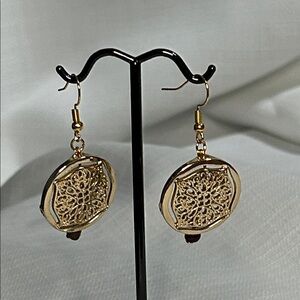 Gold Tone Filigree Earrings